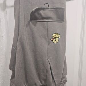 Men's Gray Sweatpants with Embroidered Detail